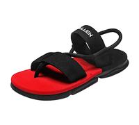 Pantoufles pour homme - Sandales d'été avec semelle antidérapante et sangle croisée réglable pour soutenir les voûtes du pied et corriger les oignons - Fausses tongs - Sandales de sport, rouge, 39 EU