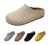 Pantoufles pour l'intérieur et l'extérieur, sabots élégants en cuir, semelle en caoutchouc et liège latex, sandales et sabots pour femme, orteils fermés, liège, confortables, antidérapantes, sandales