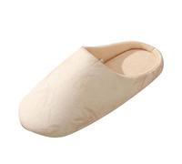 Pantoufles rétro en feutre pour femme - Pantoufles en peluche antidérapantes - Unisexe - Pour l'hiver - Chaudes - Semelle antidérapante - Multicolore - Mousse à mémoire de forme, beige, 38 EU