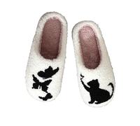 Pantoufles rétro en peluche douce et chaude pour femme - Légères et confortables - Taille 46, a, 40 2/3 EU