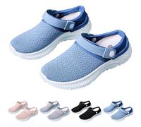 Pantoufles tendance classiques en maille pour femme - Demi-paquet - Couleur pure - Bout fermé - Trou antidérapant - Chaussures d'extérieur - Pour la plage, les voyages, la randonnée, le camping