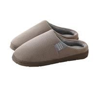 Pantoufles tendance en coton épais doux pour la peau pour homme - Chaussons d'hiver en coton pelucheux - Semelle épaisse - Chaudes pour la peau - Antidérapants - Chaussons d'hiver en coton pour homme