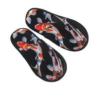 Pantoufles tricolores Koi Fish Trio pour femmes et hommes, pantoufles chaudes et pelucheuses pour femme, chaussures de maison, pantoufles de chambre à coucher, pantoufles pelucheuses, pantoufles