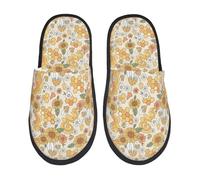 Pantoufles Unisexes Champignons À Fleurs Groovy Chaussons Femme Lavable Automne Hiver Pantoufles À La Maison, Pour Fête, Hommes, Intérieur Extérieur, M