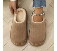 Pantoufles unisexes doublées thermiques, design décontracté et minimaliste, convenant pour le port intérieur et extérieur en hiver CN36-37,CN38-39,CN40-41,CN42-43,CN44-45Étoffe