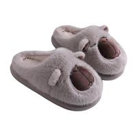 Pantoufles unisexes en forme d'animal pour adultes, chaussures d'intérieur chaudes et moelleuses, motif chien en peluche, motif capybara en peluche, semelle antidérapante en EVA, pantoufles d'hiver