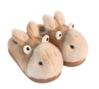 Pantoufles unisexes en forme d'animal pour adultes, chaussures d'intérieur chaudes et moelleuses, motif chien en peluche, motif capybara en peluche, semelle antidérapante en EVA, pantoufles d'hiver