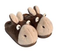 Pantoufles unisexes en forme d'animal pour adultes, chaussures d'intérieur chaudes et moelleuses, motif chien en peluche, motif capybara en peluche, semelle antidérapante en EVA, pantoufles d'hiver