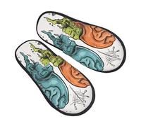 Pantoufles Unisexes Fonctions Du Cerveau Gauche Et Droit Chaussons D'Intérieur Antidérapantes Adultes Pantoufles À La Maison, Pour Fête, Mariage, Hommes, M