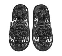 Pantoufles Unisexes J'Aime Les Mathématiques Imprimer Chaussons Femme Antidérapantes Doublées En Peluche Chaude Pantoufles, Pour Intérieur Extérieur, Fête, Femmes, L