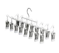 Pants Hangers with Clips - Stainless Steel Portable Storage Drying Rack | Compact Closet Clothes Hangers for Socks Hats Skirts Towels Home Laundry Room Bedroom Bathroom Balcony