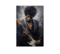 PANTTING Jimi Hendrix Poster de guitariste - Impression sur toile - Décoration murale pour chambre à coucher, salon - 60 x 90 cm - Sans cadre