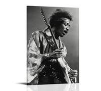 PANTTING Jimi Poster Hendrix - Impression sur toile - Décoration d'intérieur pour chambre à coucher, salon - 50 x 75 cm - Style cadre