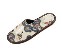 Pantuflas de douche d'intérieur ultra légers et confortables à bout ouvert pour chambre à coucher, hôtel, voyage, fête, Motif chinois traditionnel papillons, 40/41 EU