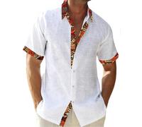 PANVER Manches Courtes Homme T-Shirt Homme Affaires Casual T-Shirt Homme Classique Confortable All-Match Manches Longues T-Shirt Homme Mode Tendance Shirt À Carreaux Homme A-White1 M