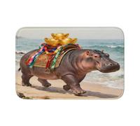 panverix Hippo and Gold Tapis de bain antidérapant pour lavabo 60 x 40 cm