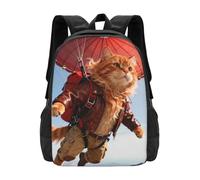 panverix Joli sac à dos décontracté pour ordinateur portable de 15", Parachute pour chat, One Size