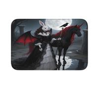 panverix Lapin Lady and Horse Tapis de bain antidérapant pour décoration d'intérieur 60 x 40 cm