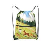 panverix Sac à dos de sport résistant à l'eau pour la salle de sport, Animaux et herbe, One Size