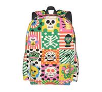 panverix Sac à dos de voyage léger pour ordinateur portable, Crâne coloré de dessin, One Size