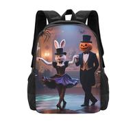 panverix Sac à dos léger pour ordinateur portable de 15 pouces - Lavande et fleurs, Danseuse lapin Halloween, One Size