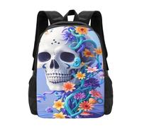 panverix Sac à dos pour ordinateur portable Bones And Sea Of Flowers pour ordinateur portable de 15 pouces