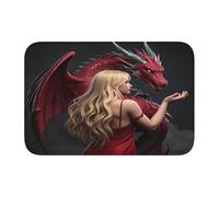 panverix Tapis de salle de bain antidérapant Dragon et Lady pour le sol 60 x 40 cm