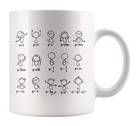 Panvola 'Algebra Dance ' Tasse à café drôle de mathématiques tasse humoristique 11 oz tasse à café en céramique chiffres de danse équation de mathématiques étudiants idées cadeaux tasses blanches