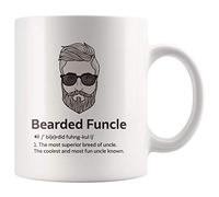 Panvola 'Bearded Funcle ' Tasse de définition oncle de nièce neveu frère soeur fête des pères tasse à café en céramique drôle 11 oz blanc
