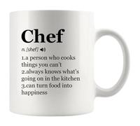 Panvola Chef Definition Mug Chef Gifts Tasse en céramique blanche par 325 ml Cook Sous Chef Pasty Baker Baking Baking Gifts Culinary Student Teacher Head Chef Cooking Lovers