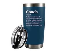 Panvola 'Coach Noun Definition ' Gobelet isotherme sous vide Navy Coach Gifts Sports Team Manager Office Boss Appréciation Inspirant en acier inoxydable avec couvercle amovible Verres (20 oz)