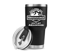 Panvola 'Don't Mess With Unclesaurus You'll Get Jurasskicked ' Funny New Oncle From Nièce Neveux Frère Fête des Pères Anniversaire Anniversaire Retraite Gobelet Isotherme En Acier Inoxydable (30 oz)