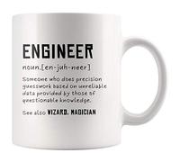 Panvola 'Engineer Definition Someone Who Does Precision ' Tasse à café humoristique pour étudiant en ingénierie et nouveau passeur sous licence (11 oz, blanc)