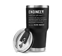 Panvola 'Engineer Definition ' Verres amusants pour étudiants en ingénierie et nouveaux passeurs sous licence Gobelet isolé sous vide en acier inoxydable avec paille et couvercle amovible (30 oz)