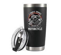 Panvola 'I Don't Snore I Dream I'm A Motorcycle ' Gobelet en acier inoxydable ronfleurs motocycliste cadeau motard cavalier pour papa mari petit ami oncle tasse de voyage (20 oz, noir)