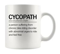 Panvola Mug en céramique avec définition du cycopathe, cadeau pour motard, papa, maman, frère, sœur, petite amie, petit ami, cycliste, cadeau pour homme et femme, 325 ml, blanc
