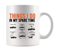 Panvola Mug en céramique avec inscription « Things I Do In My Spare Time » - Blanc - 325 ml