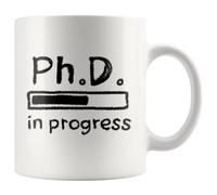 Panvola 'PhD in Progress ' Future Dr Doctor Doctorat en médecine Étudiant Graduation Cadeau Tasse à café en céramique (11 oz)