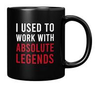 Panvola Tasse à café en céramique avec inscription « I Used To Work With Absolute Legend » - Cadeau de départ à la retraite - Cadeau pour un collègue - 325 ml - Noir