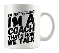 Panvola Tasse à café en céramique avec inscription « I'm Not Yelling I'm A Coach Sports Gym Trainor From Team Members Appreciation » (325 ml)