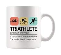 Panvola Tasse en céramique avec inscription « Triathlete Definition » - Cadeau pour athlète - Pour nageur, motard, coureur - Joueur sportif - 325 ml - Blanc