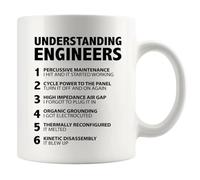 Panvola Tasse en céramique avec inscription « Understanding Engineers » - Cadeau amusant - Pour étudiant - Pour papa, petit ami, frère, mari, collègue de travail - 325 ml - Blanc