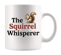 Panvola Tasse en céramique avec motif écureuil Whisperer - Blanc - 325 ml