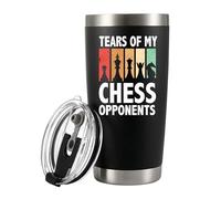 Panvola Tears Of My Chess Opponents Cadeaux d'échecs Joueur Entraîneur Amant d'échecs Papa Petit ami Mari Frère Gobelet isotherme sous vide Tasse de voyage en acier inoxydable avec couvercle Noir