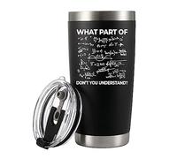 Panvola What Part of Don't You Understand Cadeaux d'ingénieur Professeur de mathématiques sarcastiques drôle Gobelet isotherme en acier inoxydable avec couvercle amovible et paille 590 ml Noir