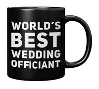 Panvola Worlds Best Wedding Officiant de la marie ANNIVERSAIRE ANNIVERSARY Souvenir Ministre Drinkware Ceramic Coffee Mug (11 oz Black)