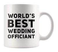 Panvola 'Worlds Best Wedding Officiant ' Tasse à café en céramique (11 oz) Souvenir d'anniversaire du marié du pasteur ministre Drinkware