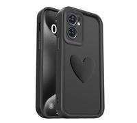 PanXCase Coque 3D Cœur pour Oppo Find X5 Lite/Reno 7 | Étui Motif Cœur 3D, Silicone Souple, Protection Caméra, Antichoc, Anti-Rayures, Housse pour Filles/Femmes, Black
