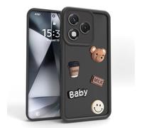PanXCase Coque 3D Ourson pour Honor 400 Lite | Étui Silicone Motif Ourson Sourire 3D, Cute, Protection Caméra, Housse pour Filles/Femmes, Antichoc, Black