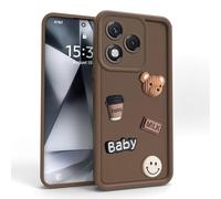 PanXCase Coque pour Honor 400 Lite - Étui 3D Ourson Sourire Motif Désign Cute Silicone, Protection Caméra Filles Femmes Antichoc Housse (Brown)
